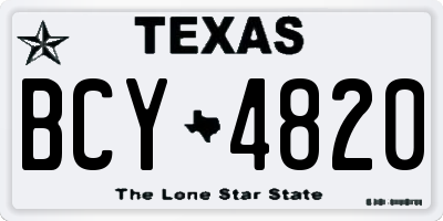 TX license plate BCY4820