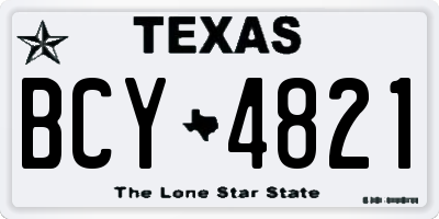 TX license plate BCY4821