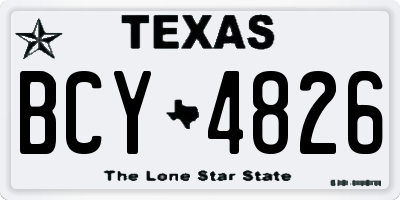 TX license plate BCY4826