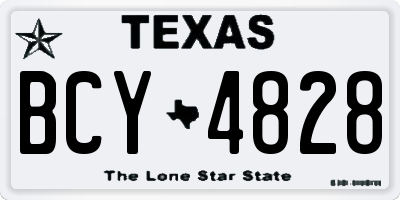 TX license plate BCY4828