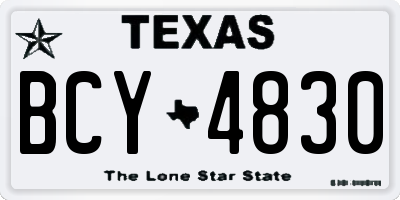 TX license plate BCY4830