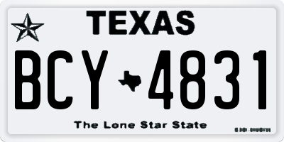 TX license plate BCY4831