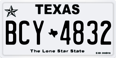 TX license plate BCY4832