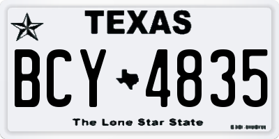 TX license plate BCY4835
