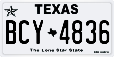 TX license plate BCY4836