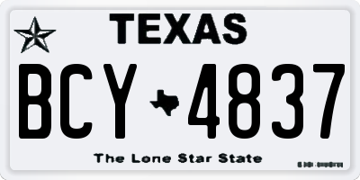 TX license plate BCY4837