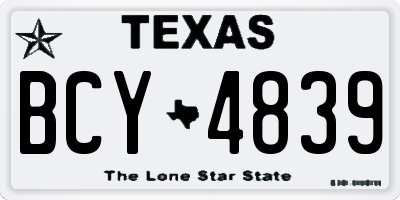 TX license plate BCY4839