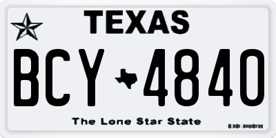 TX license plate BCY4840