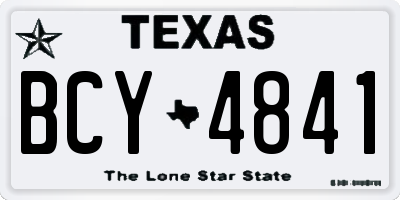 TX license plate BCY4841