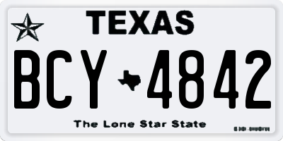 TX license plate BCY4842