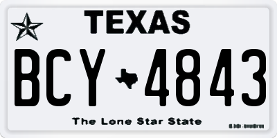 TX license plate BCY4843