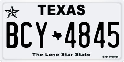 TX license plate BCY4845