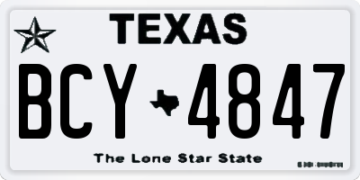 TX license plate BCY4847
