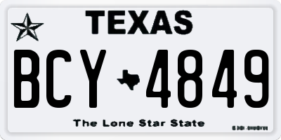 TX license plate BCY4849