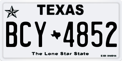 TX license plate BCY4852