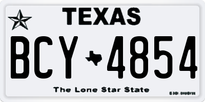 TX license plate BCY4854