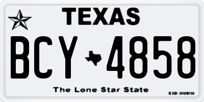 TX license plate BCY4858