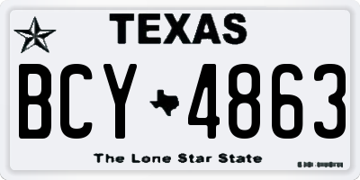 TX license plate BCY4863