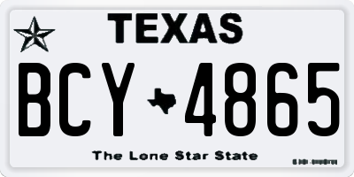 TX license plate BCY4865