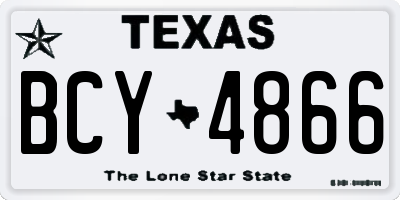 TX license plate BCY4866