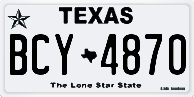 TX license plate BCY4870