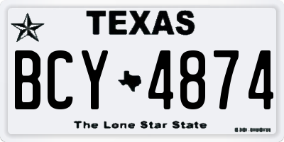 TX license plate BCY4874