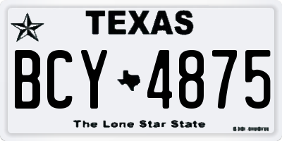 TX license plate BCY4875