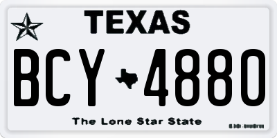 TX license plate BCY4880