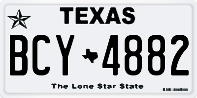 TX license plate BCY4882