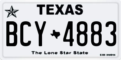 TX license plate BCY4883