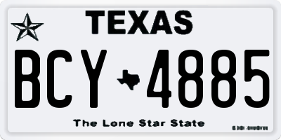 TX license plate BCY4885