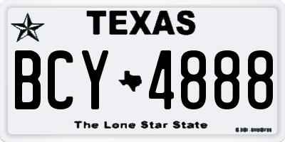TX license plate BCY4888