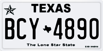 TX license plate BCY4890