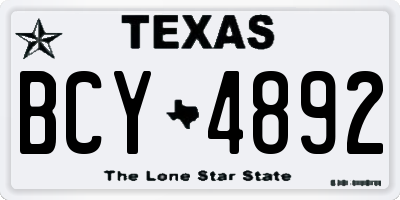 TX license plate BCY4892