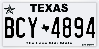 TX license plate BCY4894