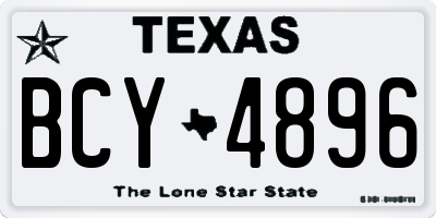TX license plate BCY4896