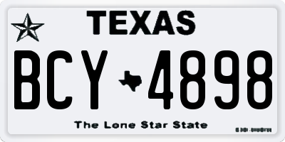 TX license plate BCY4898