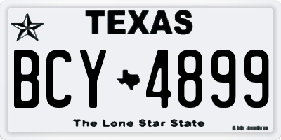 TX license plate BCY4899