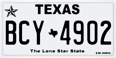 TX license plate BCY4902