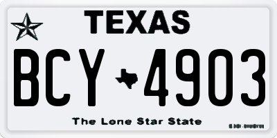TX license plate BCY4903