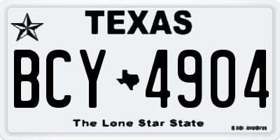 TX license plate BCY4904