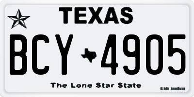 TX license plate BCY4905