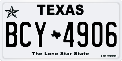 TX license plate BCY4906