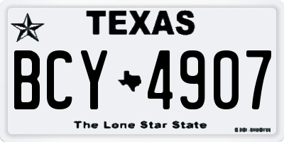 TX license plate BCY4907