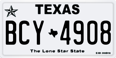 TX license plate BCY4908