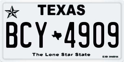 TX license plate BCY4909