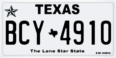 TX license plate BCY4910