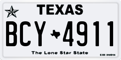 TX license plate BCY4911