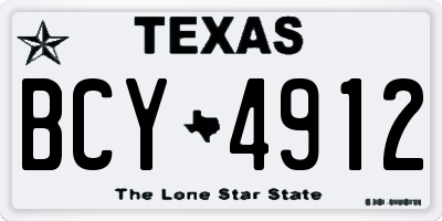 TX license plate BCY4912