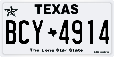 TX license plate BCY4914
